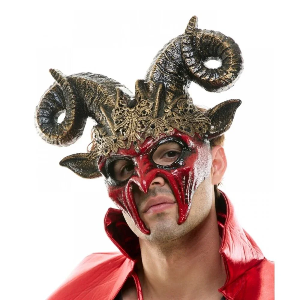 Krampus Ram Goat Demon with Horns Devil Halloween Masquerade Masks Party